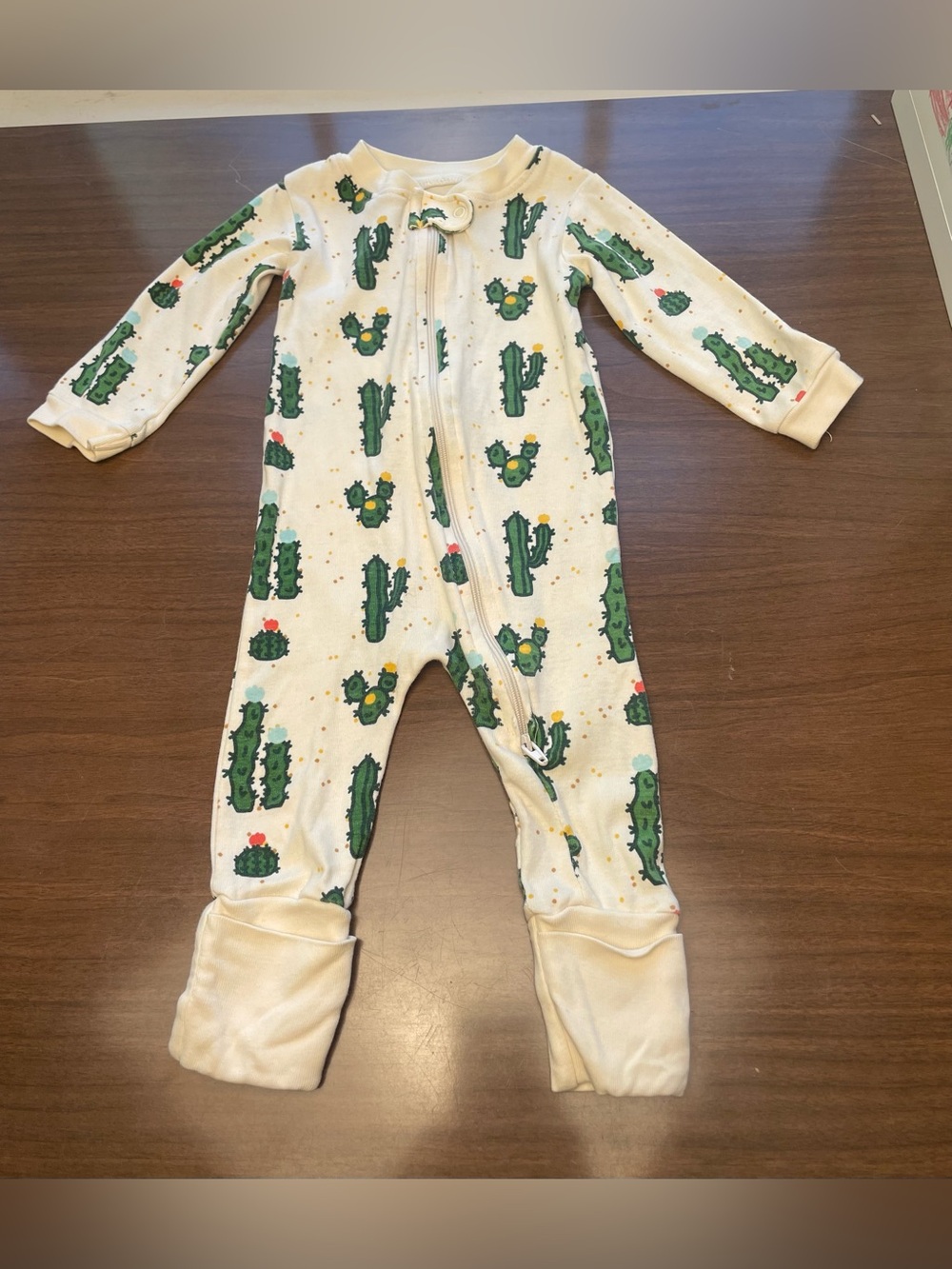 Monica + Andy Cream Cactus Print Kids One-Piece
